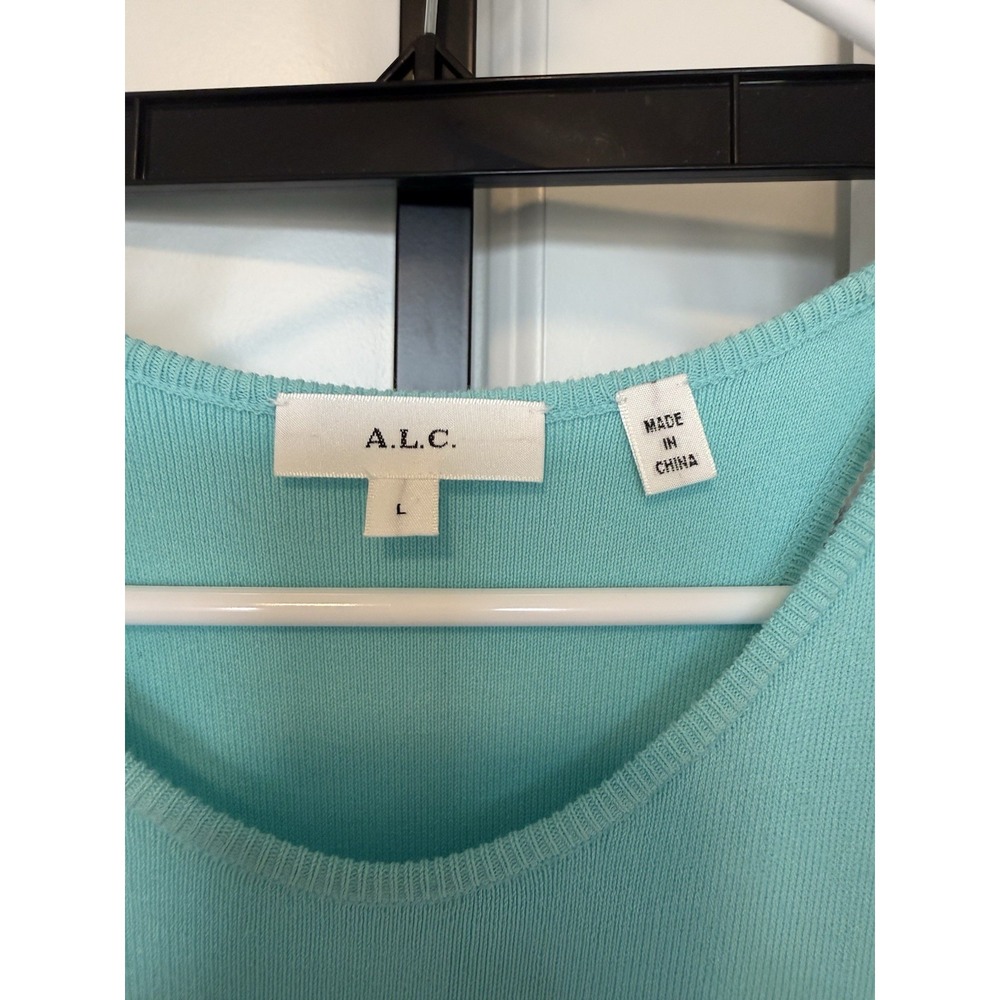 A.L.C. Turquoise Sleeveless Maxi Dress Teal Midi Fitted Size L - Picture 3 of 4